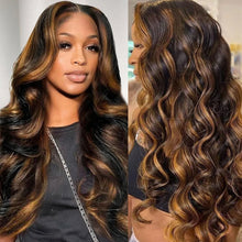 Ombre Blonde to Black 13X6 HD Lace Front Wig Synthetic Lace Frontal Wigs For Black Women Highlight Body Wave 30inch Lace Wig