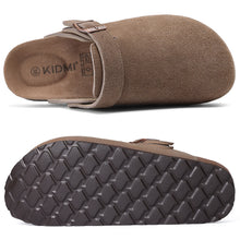 Shevalues Women Cow Suede Clogs With Adjustable Buckle Cork Leather Mules Comfortable Slip on Women Slippers Outdoor Cork Clogs