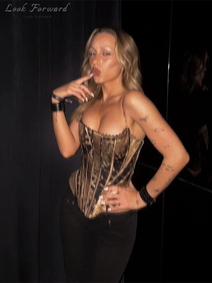 Corset sexy en satin à baleines pour femme, haut court amincissant sans manches à fines bretelles, nouveauté 2026, prêt-à-porter femme printemps-été