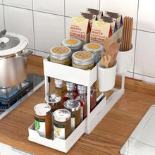 New 2 Tier Under Sink Organizer, Pull Out Sliding Rack, Multi-Function Shelf for Kitchen Bathroom,Space Saving Cabinet Organizer
