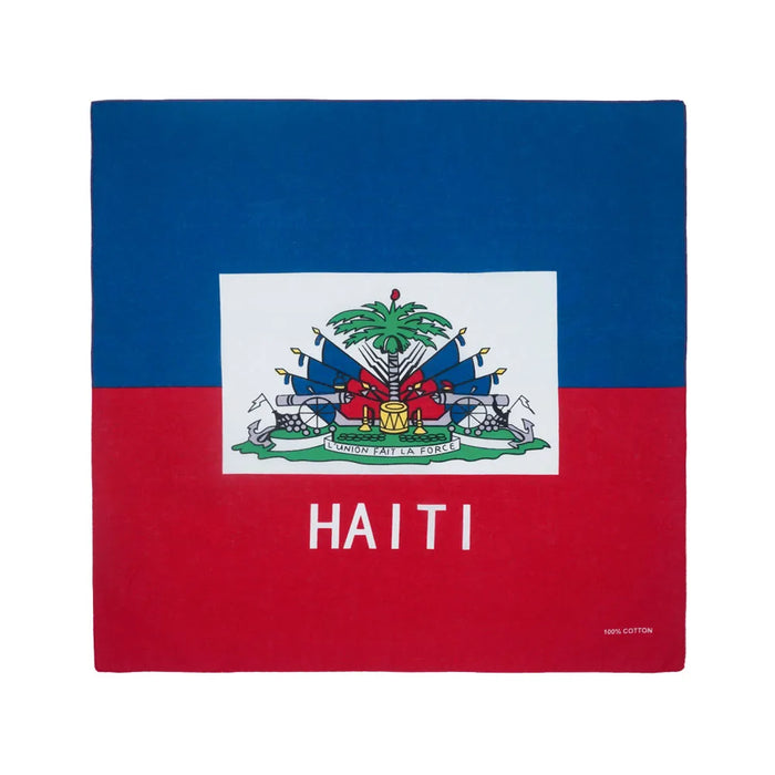 Bandana Drapeau Haïti 100 % Coton Femme Course Danse Bandeau Pays Caribéens Foulard Drapeau Homme Hip Hop Turban Cadeau Fête du Travail