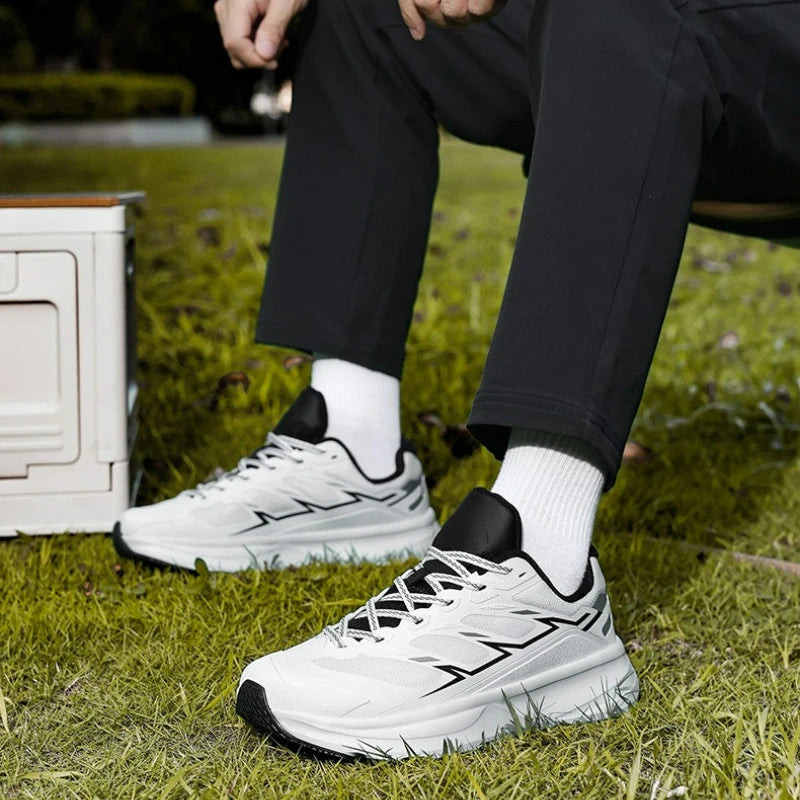 Men's Sneakers Wide Toe Running Shoes Outdoor Breathable Walking Shoes Platform Hiking Men Shoes Lace-up Non-slip Casual Shoe
