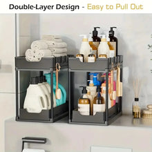 New 2 Tier Under Sink Organizer, Pull Out Sliding Rack, Multi-Function Shelf for Kitchen Bathroom,Space Saving Cabinet Organizer