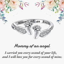 Huitan Foots and Wing Shaped Aesthetic Mother's Day Gift Rings Charming Silver Color Accessories Metal Chic Jewelry for Mom