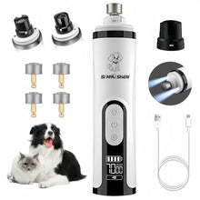 Pet Nail Grinder with LED Light - USB Rechargeable Clipper for Cats and Dogs, Professional Paws Grooming Trimmer Supplies