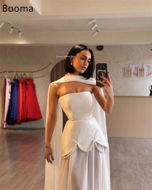 Booma Elegant Wedding Dresses Floor-Lenght Long A-Line Strapless Sleeveless Brides Gown Custom Made 2025