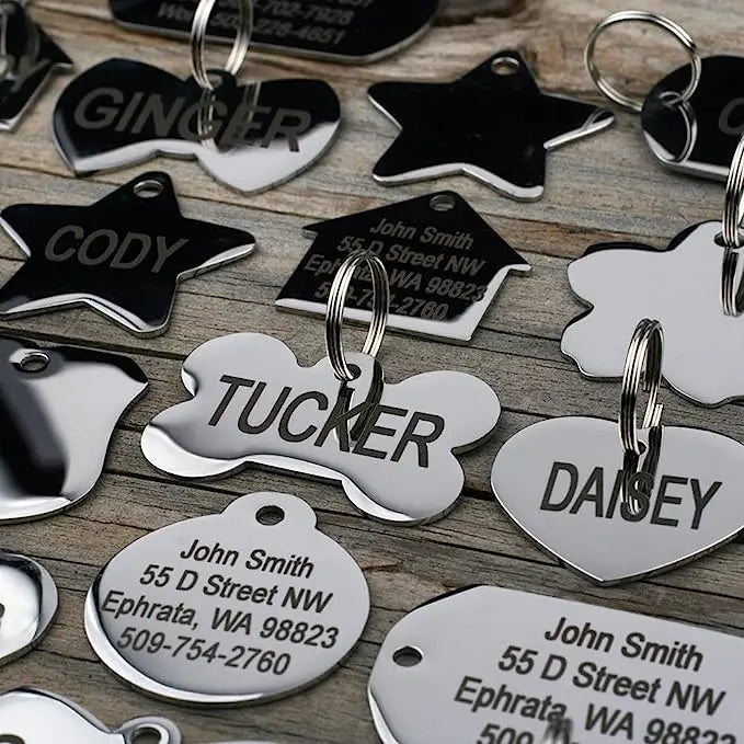 Personalized Engraved Pet ID Name Cat Dog Pet ID Anti-lost Tag Pendant for Cat Puppy Dog Collar Tag Keyring Bone Pet Accessories