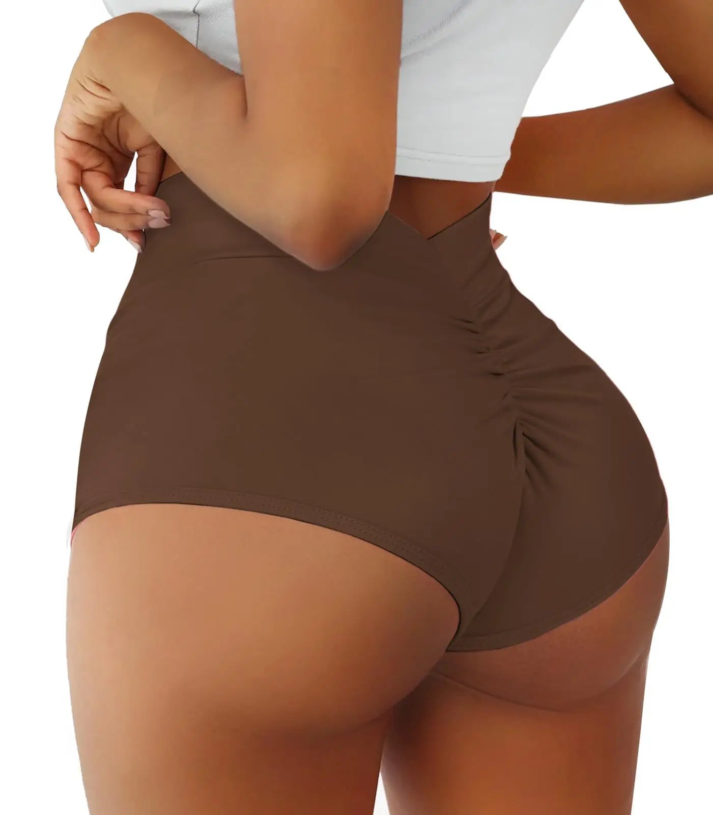 Womens Booty Shorts High Waist V Back Scrunch Workout Yoga Gym Shorts Dance Fitness Running Hot Pants Butt Lifting Rave Bottoms