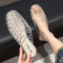 Women's slippers summer breathable women's cool sandals summer sparkling flat hollow out versatile hooded cool sandals for women