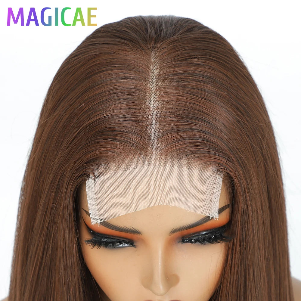 Magicae 36 Inch 4x4 Lace Front Wig Chestnut Brown Ombre
