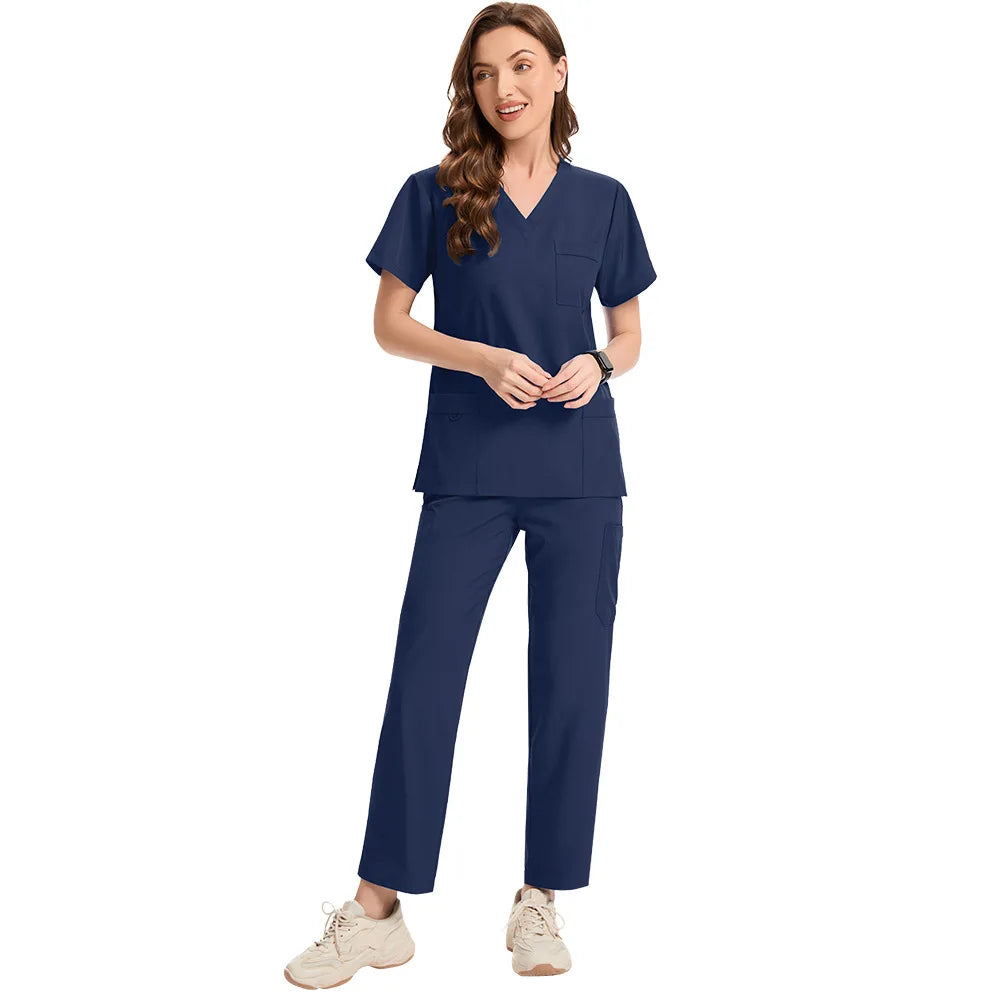 Slim Fit Medical Uniforms Women Scrubs Sets Male Doctors Hospital Nurses Accessories Dental Clinic Spa Salon Workwear Clothes