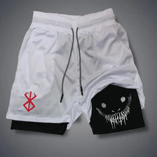 Summer Men Shorts Funny Graphic Print Running Fitness Gym Training Sport Shorts Quick Dry Workout Jogging Double Deck Shorts Man