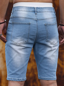 Men Jeans Shorts Strecth Washed Vintage Distressed Pockets Button Basics Straight Denims Streetwear 2025 Summer Short Pants