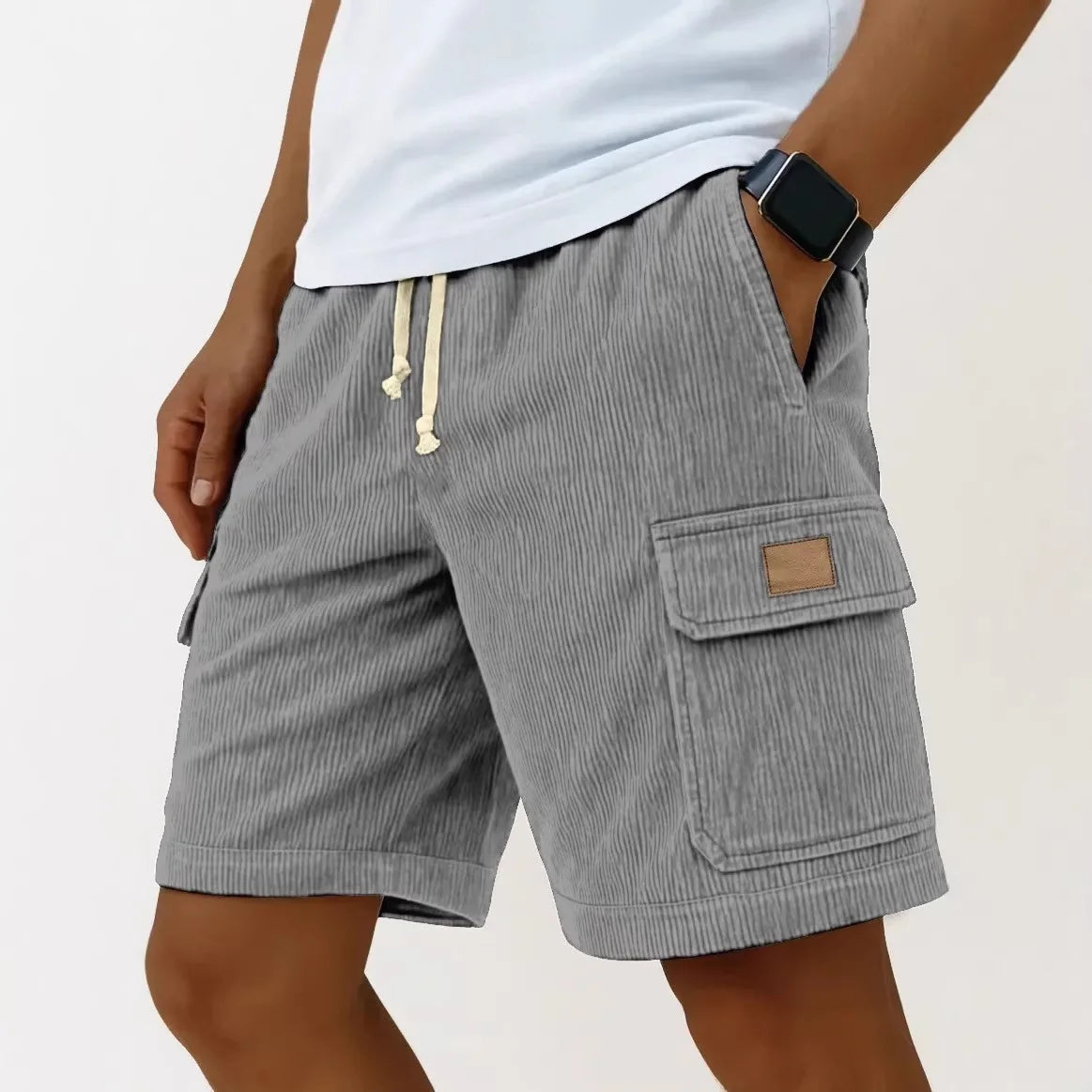 2026 New Men's Retro Corduroy Casual Shorts Men Fashion Solid Sweatpants Harajuku Corduroy Short Pants New Men Clothing Roupas
