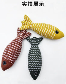 Pet cat toy to relieve boredom and self-entertaining cat imitation hemp cloth cat mint fish tooth grinding training kitten