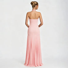 2026 NEW Summer Women Halter Front Cut Out V Neck Bodycon Maxi Dress Sleeveless Sexy Elegant Club Evening Party Long Dress