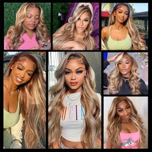 4/613 Balayage Brown Blonde 13x4 Lace Front Wig Body Wave Colored Human Hair Wigs For Women 613 HD Lace Front Human Hair Wig