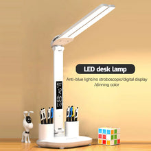 LED Desk Lamp,Multifunction Table Lamp with Calendar USB Touch Night Light with Pen Holder for Bedroom Reading Lamp de chevet