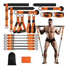 Yoga Pilates Stick Resistance Bands Set Portable Pilates Bar Full-Body Workout Kit Home Gym Strength Training Exercise Equipment