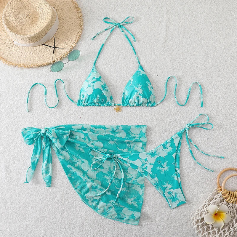 Sexy Micro Bikini Women's Swimsuit 2026 Trend Swimwear Woman Bathing Suit 3 Piece Triangle Bikinis Set Beach Dress Wear Cover Up