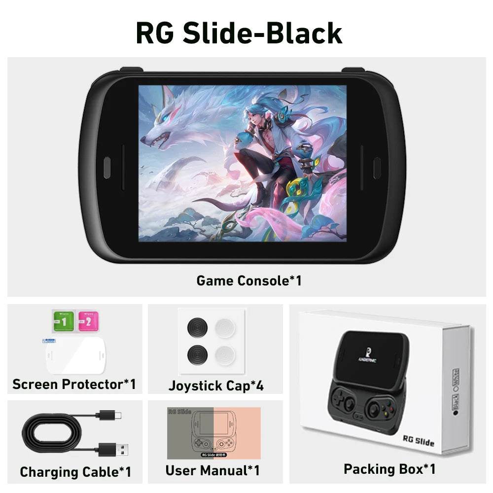 Anbernic RG Slide Retro Handheld Game Console 4.7-inch LTPS in-Cell Screen Capacitive Joystick Android 13 System Support AI 5G