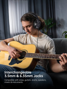 Oneodio EKSA P100 3.5/6.35mm Wired Studio HiFi Headphones Over Ear Professional Hi-Res DJ Monitor Headset With Mic For Guitar