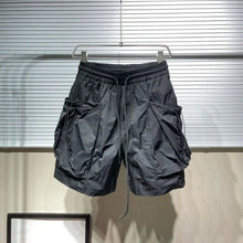 Men Shorts Summer Outdoor Glossy Cool Feeling Quick Dry Wide Leg Pants Functional Wind Large Pockets Trendy Men Workwear Shorts