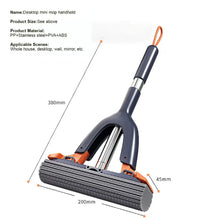Mini Mop Self Squeeze Mop Powerful Folding Household Clean Tools No Hand Wash Strong Absorbent Mop for Bathroom Kitchen Desktop