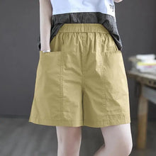 100 Percent Cotton Women Shorts High Waist Pockets Gym Yoga