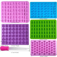 Mini Fudge Molds Silicone Chocolate Fudge Molds with Dropper Non-stick Food Grade Jelly Bear Cake Candy Tools Baking Molds