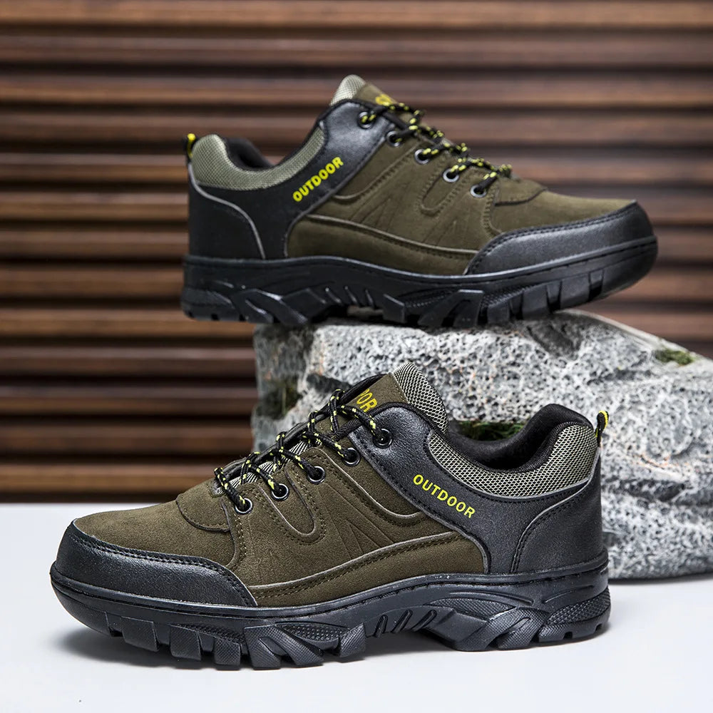 Outdoor Climbing Shoes Men's Trendy Flat Work Shoes Casual Sports Style New Model Comfortable Warmth Synthetic Leather Upgraded