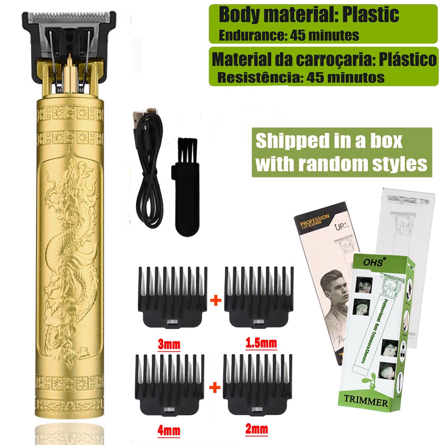 T9 Hair Clipper 0mm Barber Shaver Beard Trimmer Electric