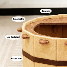 Japanese Onsen-Themed Cat Bed Semi-Enclosed Felt House with Scratcher for 4 Seasons Breathable Cozy Nest for Kittens 0-7.5kg