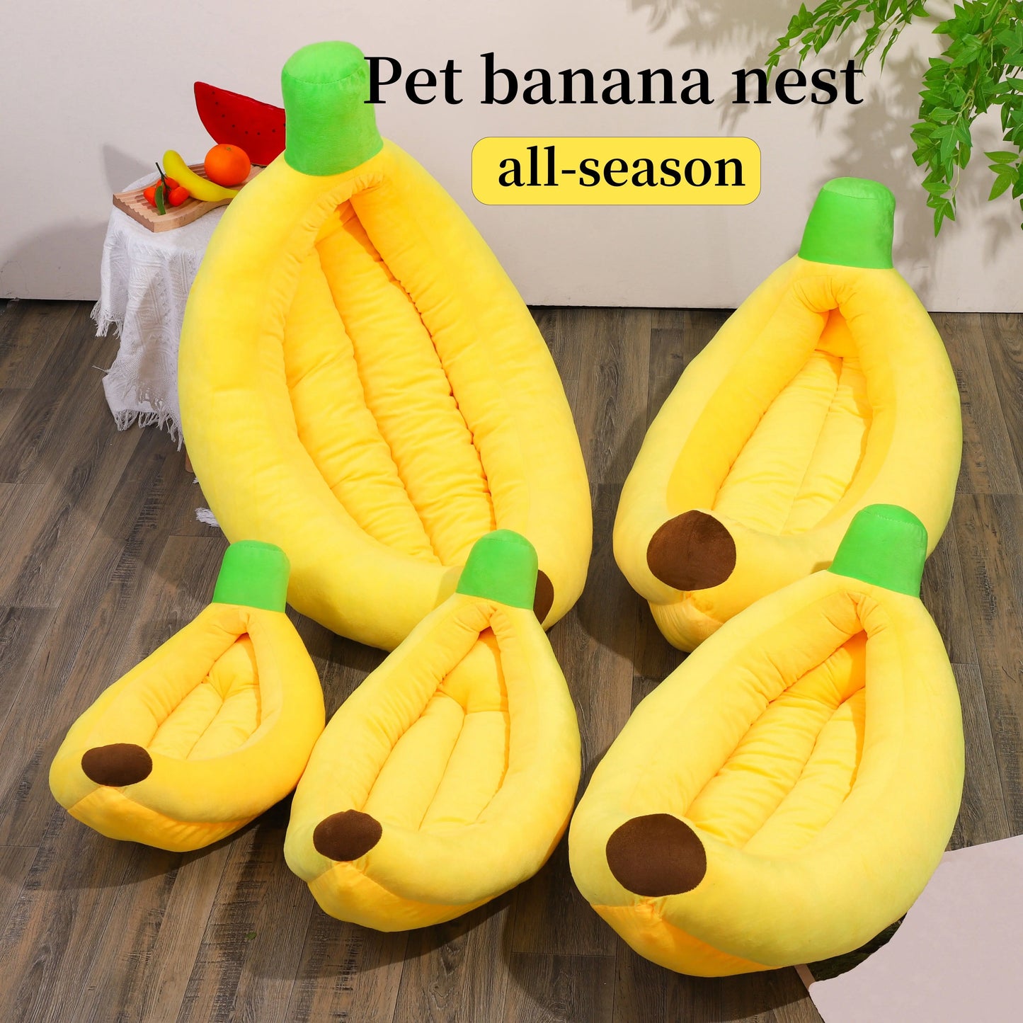 Large Dog Bed Cat Nest Winter Insulated Pad Removable Washable Thickened Pets Nest Banana Boat Dog Bed Cat Bed Pet Supplies