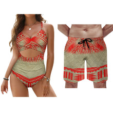 New Bikini Swimwear Swimwear Beach Couple Set Men's Swimwear Women's Push Up Swimwear Sexy Bikini Underwear Lace Up Adjustment