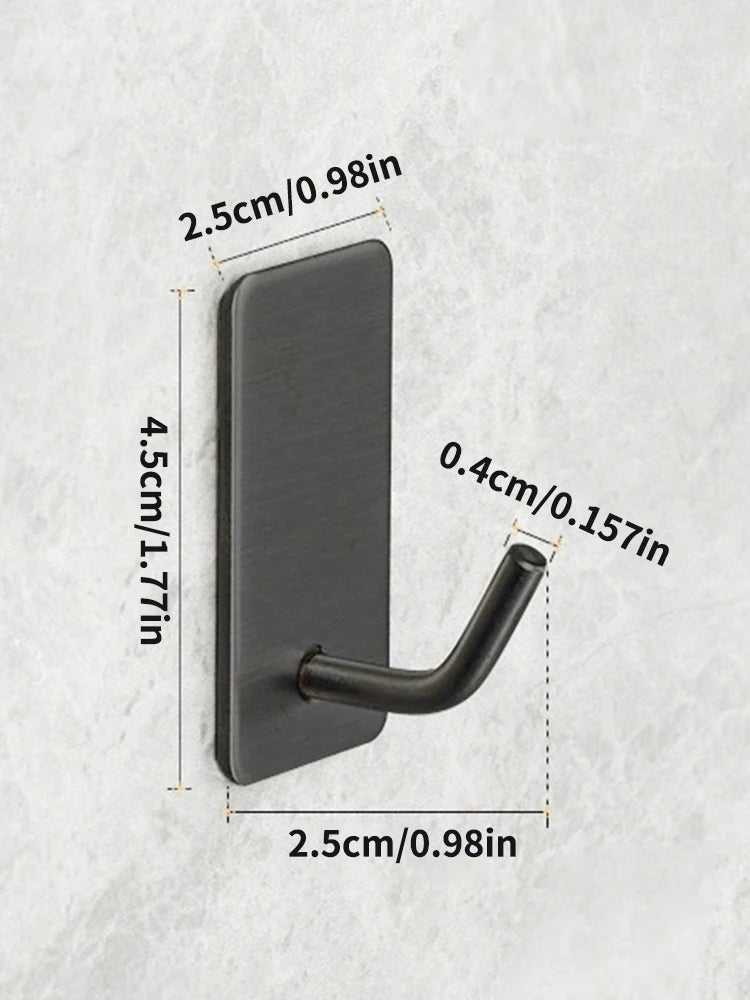 4/8pcs stainless steel small hooks, no drilling, wall mounted, kitchen, bathroom, office key hooks wall hook adhesive wall hooks