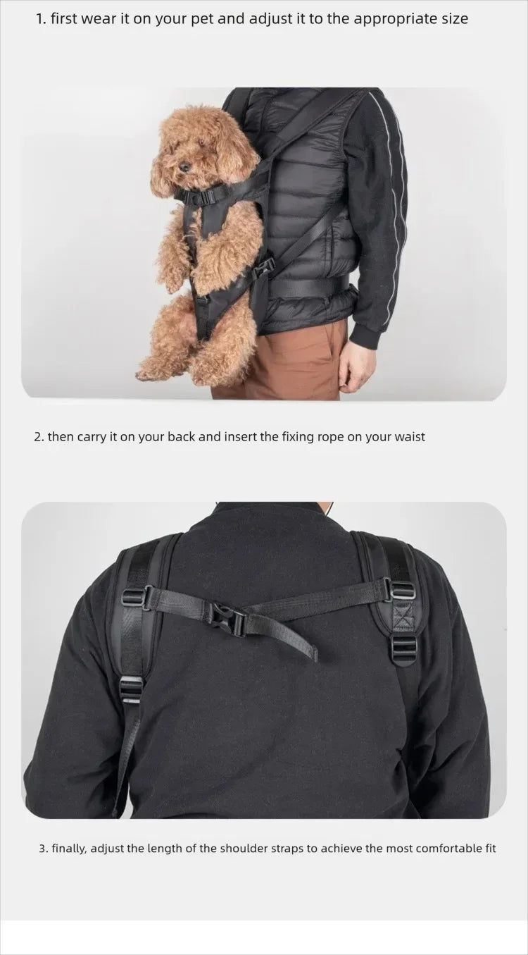 Pet Front Carrier Backpacks Ajustable Hands Free Dog Backpack For Small Mediun Dogs Breathable Cats Outdoor Travel Carrier Bags