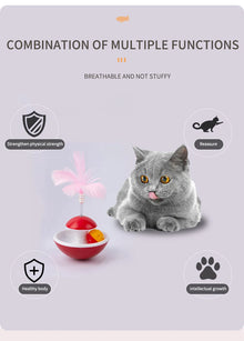 New Durable Funny Pet Cat Toys For Entertain Itself Mimi Favorite Feather Tumbler With Small Bell Kitten For Catch