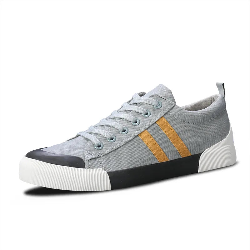2026 New Men's Canvas Shoes Fashion Versatile Lace-Up Skateboarding Shoes Lightweight Breathable Casual Sneakers Comfortable Wal