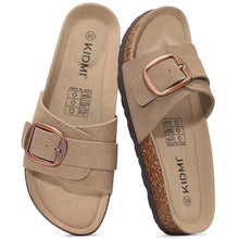 Bebealy Women's Suede Cork Sandals with Arch Support Soft Cork Footbed Slippers Summer Beach Slides Lady Genuine Clogs Slippers