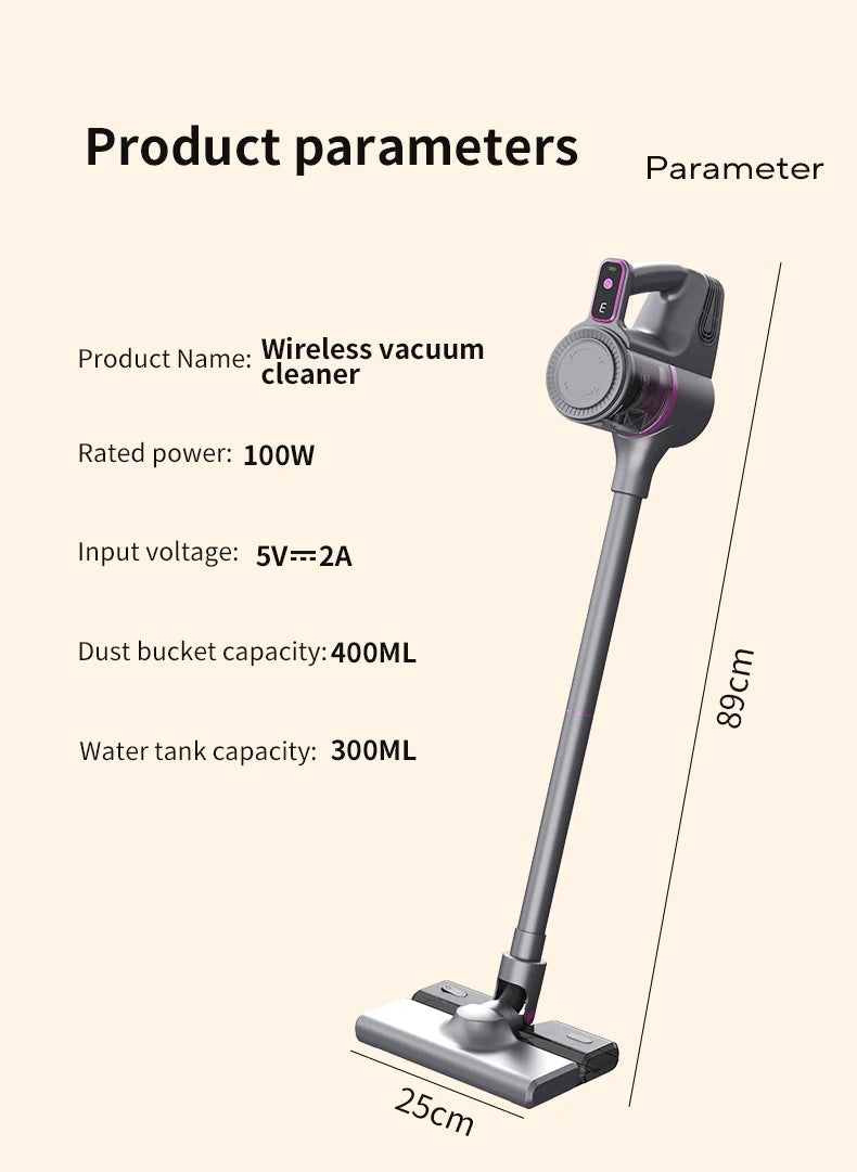 Cordless Vacuum Cleaner 15000Pa Strong Suction Stick Handheld 2 in 1 Lightweight for Carpet Hardwood Floor Pet Hair Car Cleaning