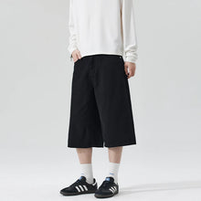 IEFB Summer New Men's Cropped Shorts Minimalist American Casual Wide Leg Pants High End Cotton Twill Soft Basic Bottoms 9X2789