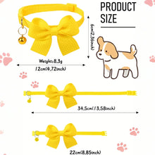 New Waffle Bow Pet Collar Simple Cute Cat Collar Adjustable Yorkshire Chihuahua Small Dog Collar All-match Pet Accessories