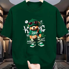 Nouveau t-shirt homme été tendance respirant à col rond avec motif imprimé baskets ours géométrique haut décontracté extérieur