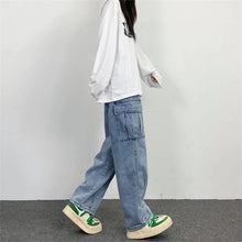 Oversize Streetwear Men's Baggy Jeans Y2K Cargo Wide Leg Pants Fashion Harajuku Hip Hop Loose Straight Korean Autumn Denim Pants