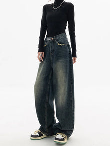 Spring Autumn Wide Leg Jeans Women High Waist Denim Trousers Women's Jeans Harajuku Vintage BF Style Loose Femme Streeetwear