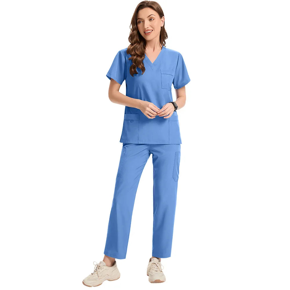 Slim Fit Medical Uniforms Women Scrubs Sets Male Doctors Hospital Nurses Accessories Dental Clinic Spa Salon Workwear Clothes
