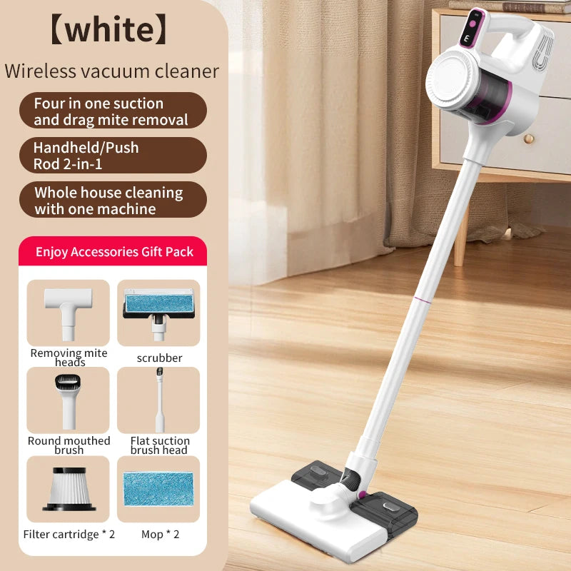 Aspirateur balai sans fil 15000Pa forte aspiration 2 en 1 léger pour tapis, parquet, poils d'animaux et nettoyage de voiture