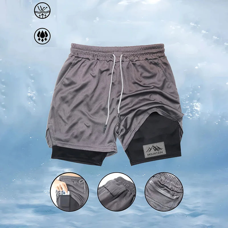 New summer double-printed short pants, sporty short pants, fitness and running style, with good breathability