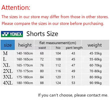 YONEX Men's and Women's Breathable Quick Drying Badminton Jacket Men's Bottom Shorts Casual Sports Shorts